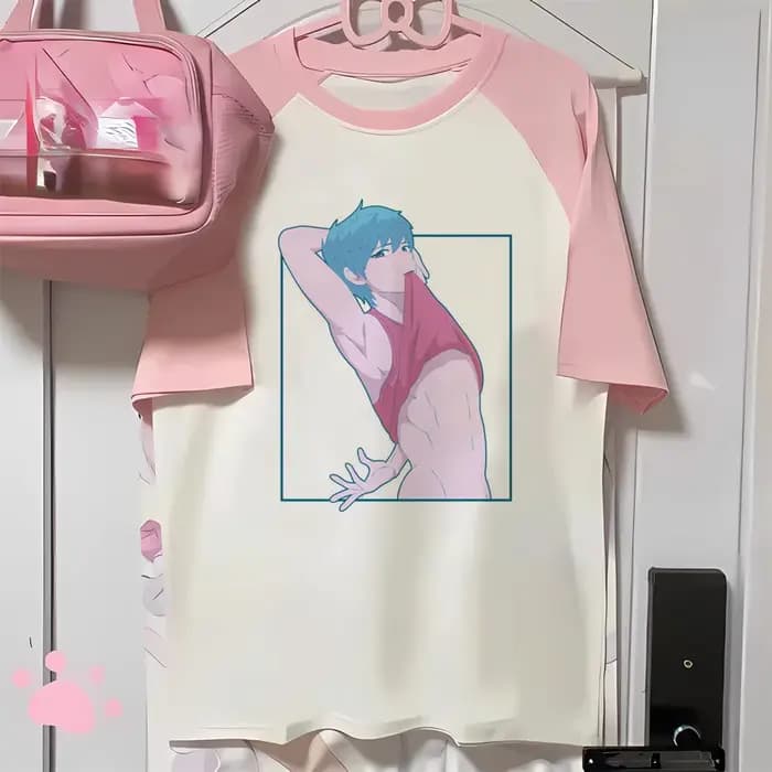 Femboy t-shirt femme graphique rétro hip hop Grunge anime Pop Culture chemise Pastel streetwear Y2k