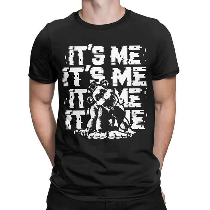 T-shirts pour hommes FNAF At Freddys Vintage 100% coton t-shirt à manches courtes t-shirt col rond hauts grande taille