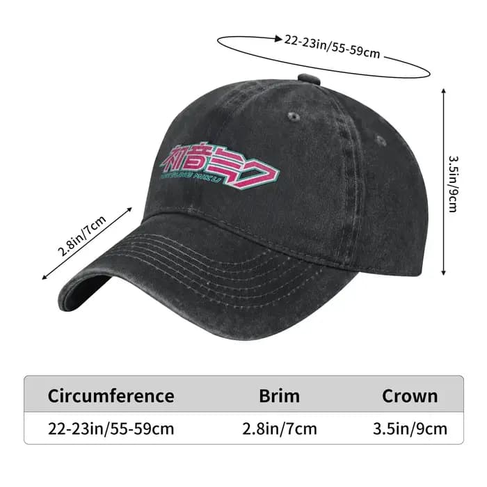 Casquette de baseball avec logo Hatsune Miku pour hommes et femmes