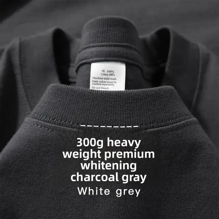 T-shirt d'été à manches courtes en coton épais bleu clair 300g