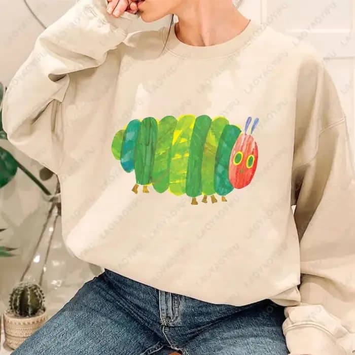 Le sweat-shirt chenille très affamé mignon Fnny