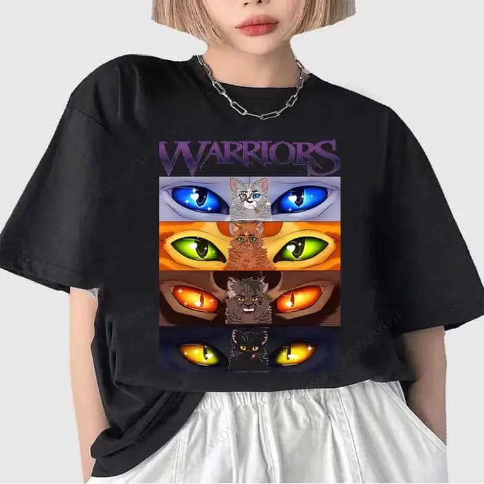 Guerriers chemise créativité t-shirt guerriers chats pas cher Polyester à manches courtes graphique