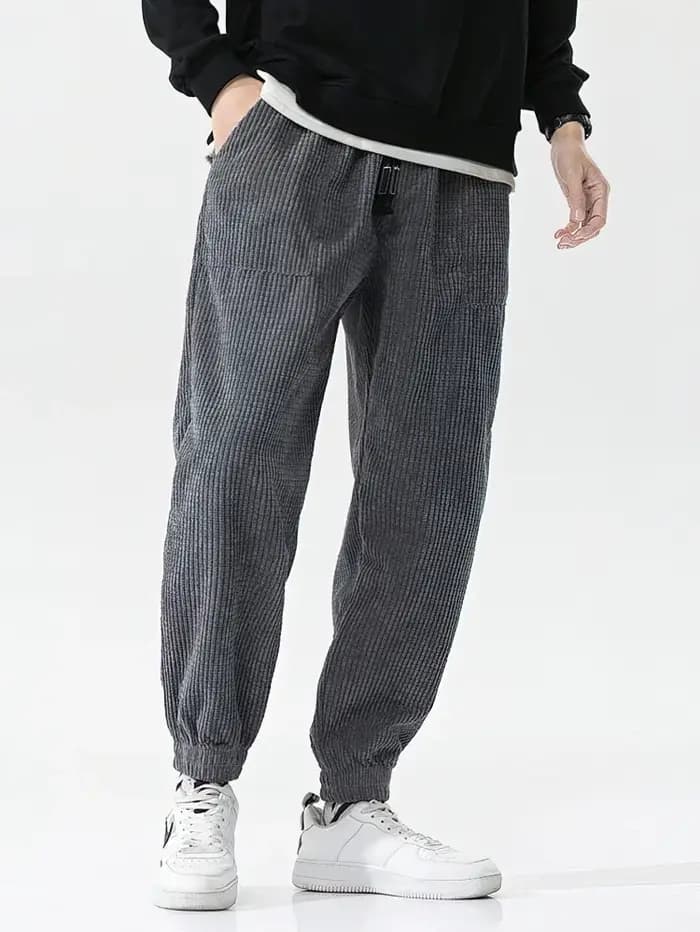Baggy velours côtelé survêtement pantalon hommes Tech polaire pantalons