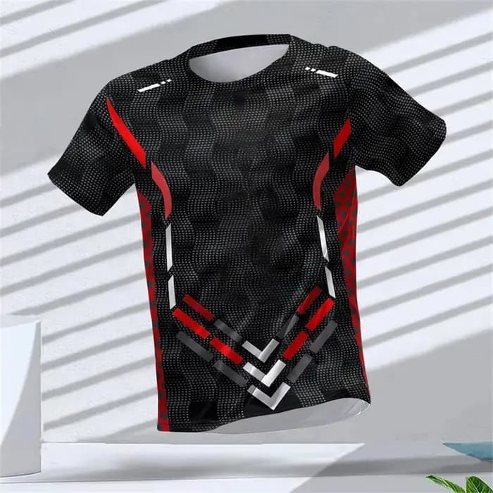 Mode course sport T-shirts pour hommes été décontracté en plein air Fitness 3D imprimé