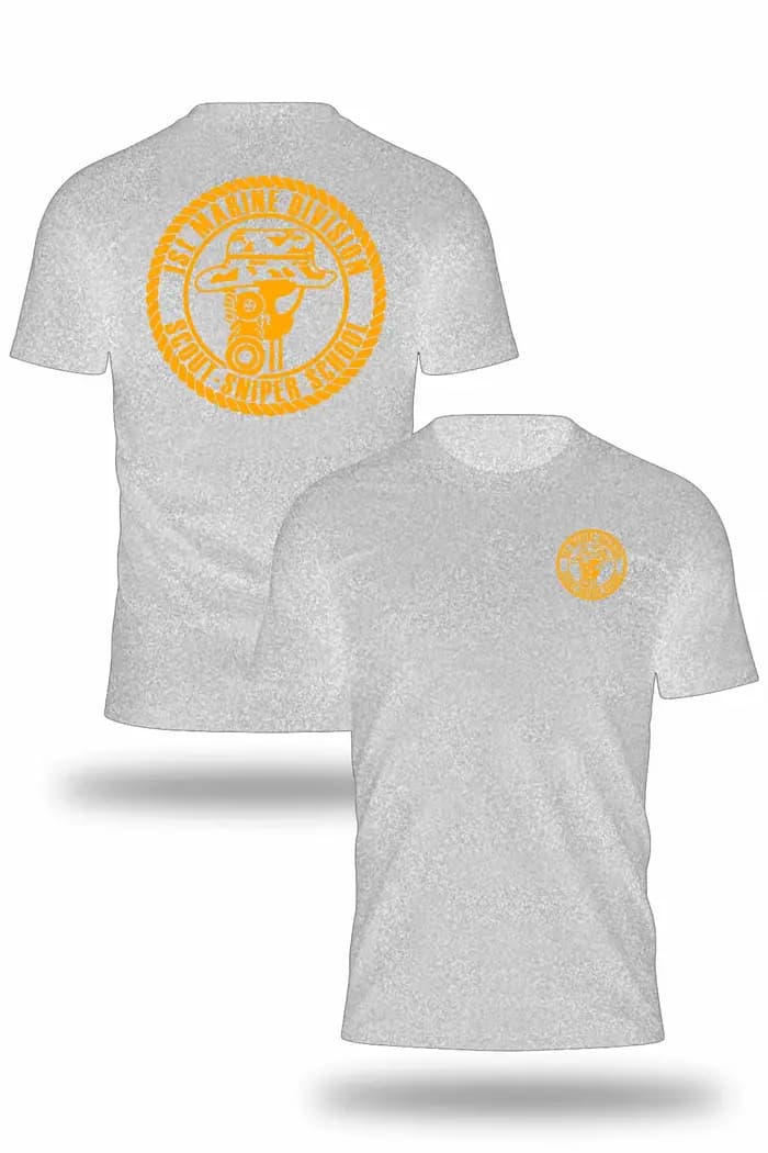 Scout Sniper School 1ère Division Marines T-shirt Survêtement pour hommes Coton Vêtements de sport décontractés Col rond Pull Manches courtes Hauts