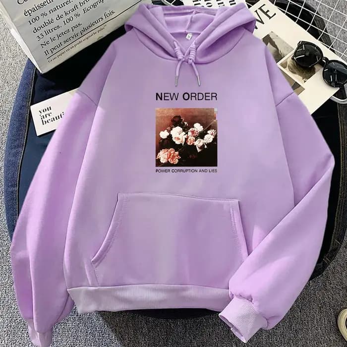 Neworder-Sweat à capuche imprimé graphique