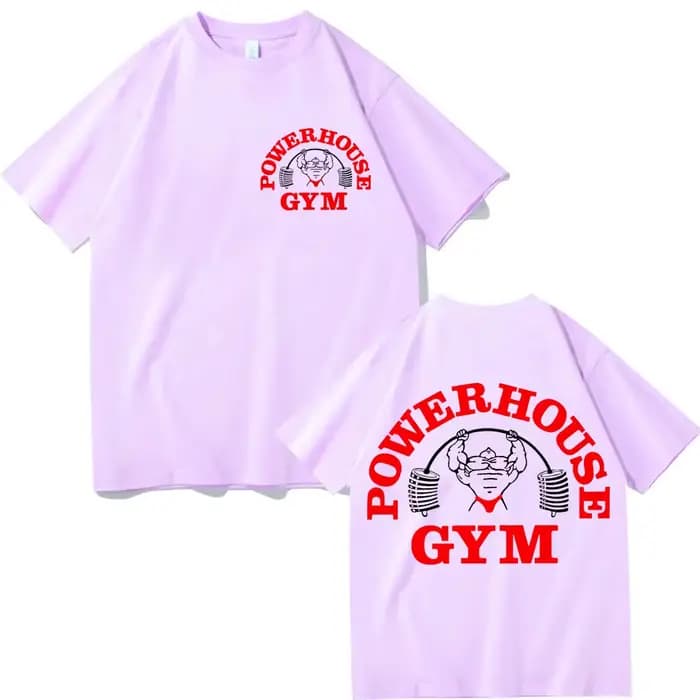 Powerhouse Gym Double face impression T-shirt haute rue mode tendance à manches courtes T-shirts hommes femmes