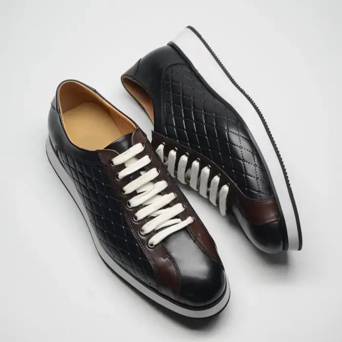 Baskets originales pour hommes en cuir véritable, chaussures décontractées de créateur, dessus à car