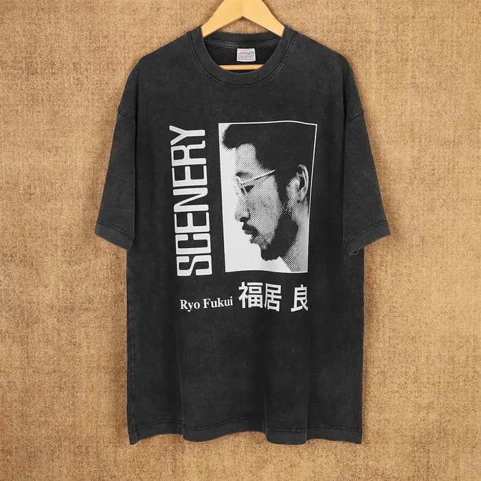 Ryo Fukui T-Shirt paysage japonais Bop Modal Jazz Mtume Usip Ensemble Weldon Irvine Shamek Farrah chemise à manches courtes pour hommes