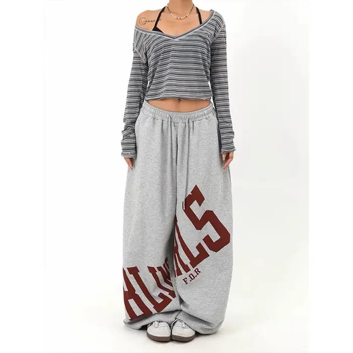 Joggers gris pour femme style streetwear