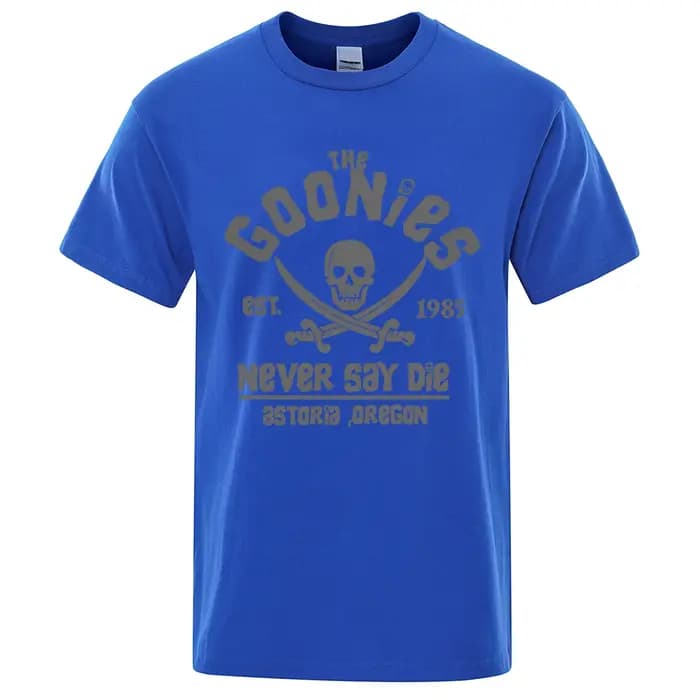 T-shirt Goonies Never Say Die Astoroa Carbonoa pour hommes et femmes, t-shirt en coton surdimensionn