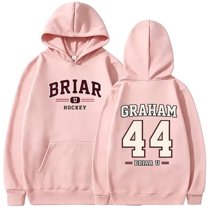 Sweat à capuche graphique Off Campus Briar University Hockey Graham 44 pour hommes et femmes, style vintage, coupe oversize, pull tendance pour homme