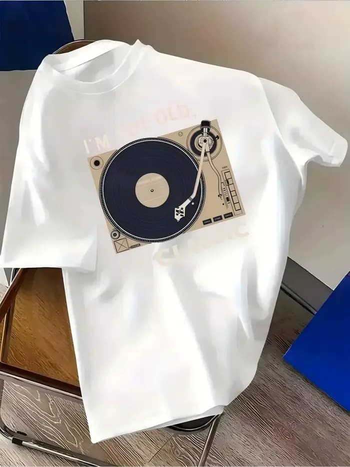 T-shirt vintage tourne-disque « Je ne suis pas vieux