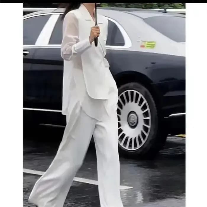 Haut et pantalon de célébrité de tempérament de mode de bouton de piedmont de loisirs
