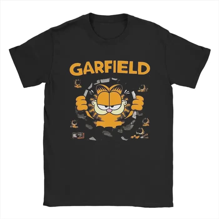 Cool Cat Garfields T-shirt pour hommes et femmes, 100% coton, Vintage, col rond, manches courtes,