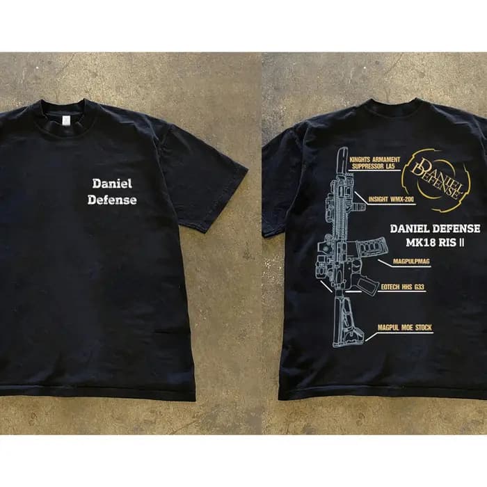 Graphique pour hommes en Daniel Defense MK18 T-Shirt 100% coton évacuant la transpiration respirant de haute qualité