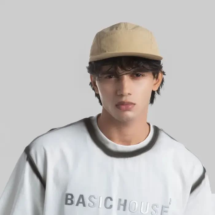 Casquette de baseball en nylon à 5 panneaux multicolores