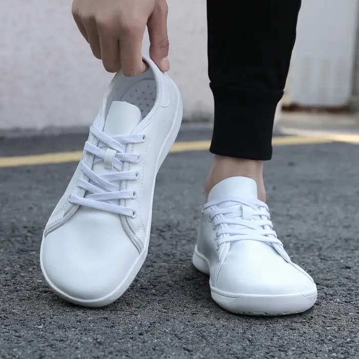 Oiaano bout large pieds nus femme blanc Sneaker homme chaussures en cuir unisexe minimaliste respirant confort en plein air course travail