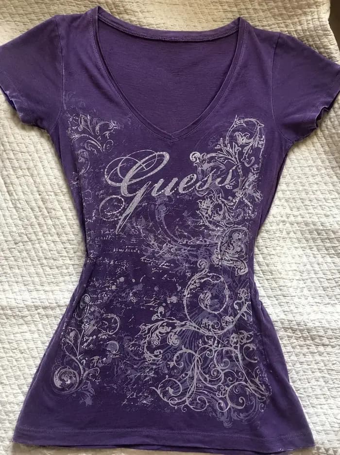 T-shirts vintage imprimés violet foncé pour femmes