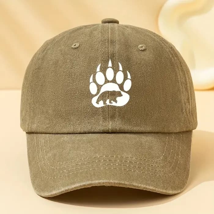 Casquette de baseball imprimée patte d'ours de dessin animé, style trucker, pour hommes, femmes et c