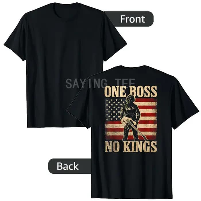 T-shirt One Boss No Kings, T-shirts de protestation du 4 juillet No Kings, motif drapeau américain, vêtements de mode pour hommes, cadeau original