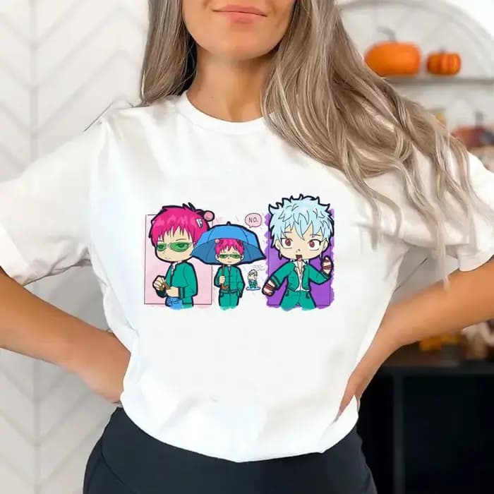 Saiki k chemise fille graphique Vintage classique psychédélique t-shirt Punk gothique esthétique années 2000 vêtements coréens coloré