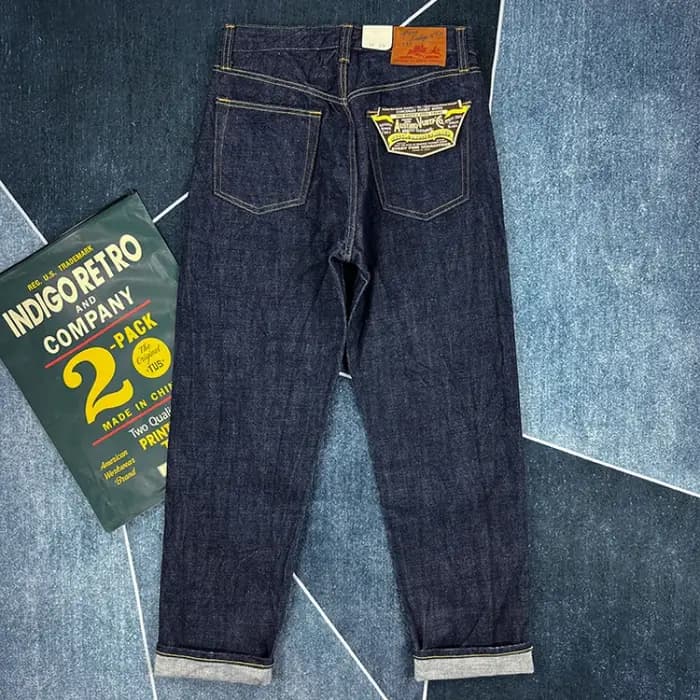 16oz haute qualité rose Selvadge Denim jean pour hommes coton lavé pantalon brut bleu américain Vintage dur épais pantal