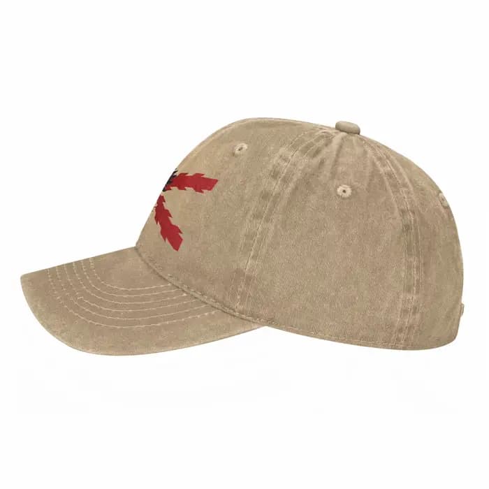 Casquette de baseball bordeaux à croix du drapeau espagnol