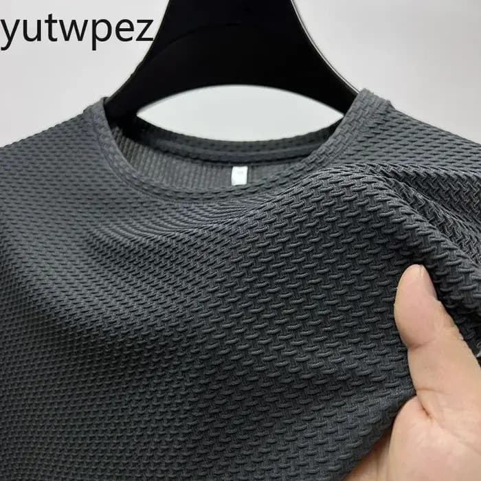 T-shirt respirant haut de gamme en soie glacée pour homme