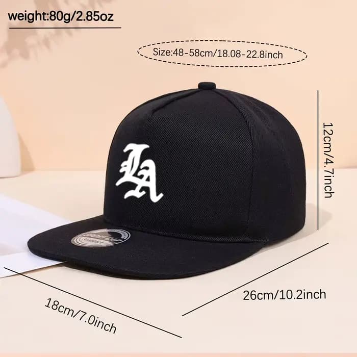 Casquette de baseball à bords plats Edgy LA Emblend, esthétique streetwear élégante, sangle réglable adaptée à un usage quotidien, 1 pièce