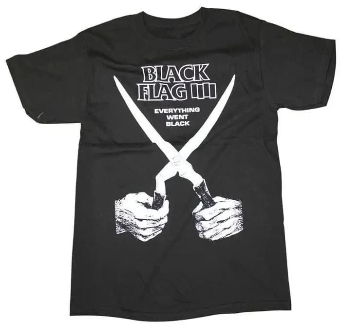 T-shirt commémoratif du groupe Black Flag pour l'album 'Everything is Black', chemise décontractée a