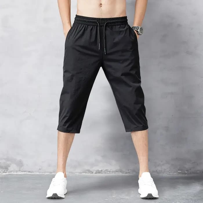 Pantalon court d'été pour hommes, pantalon extensible respirant au toucher glacé, short polyvalent d