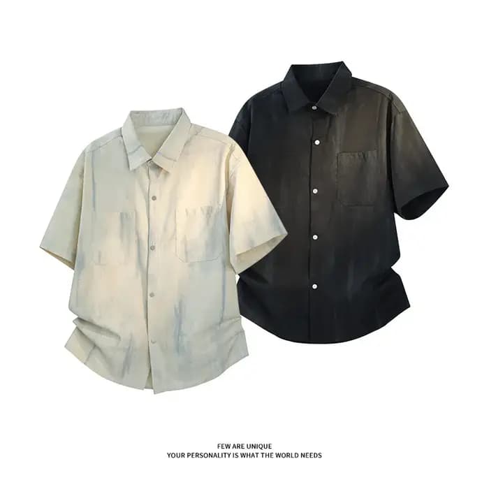 Chemise décontractée tie-dye à manches courtes pour homme