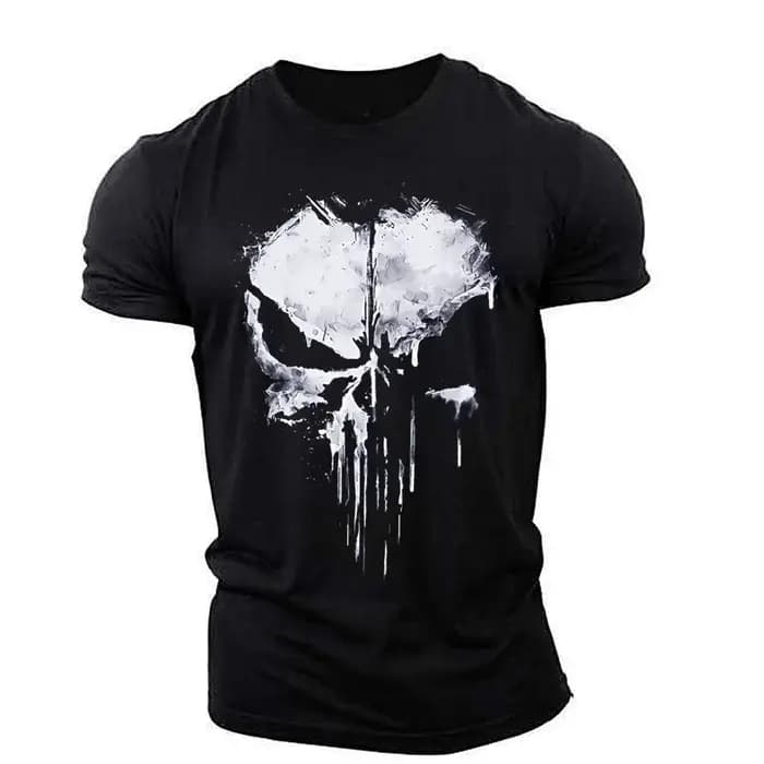 T-shirt Homme Imprimé Crâne 3D Style Streetwear Extensible Léger Respirant Coupe Ample Tendance 2023