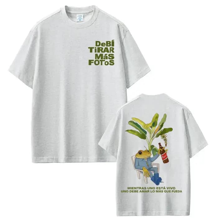 T-shirt Rapper Bad Bunny Debi Tirar Mas Fotos DTMF World Tour T-shirts Homme Femme Mode Vintage Hip Hop Streetwear