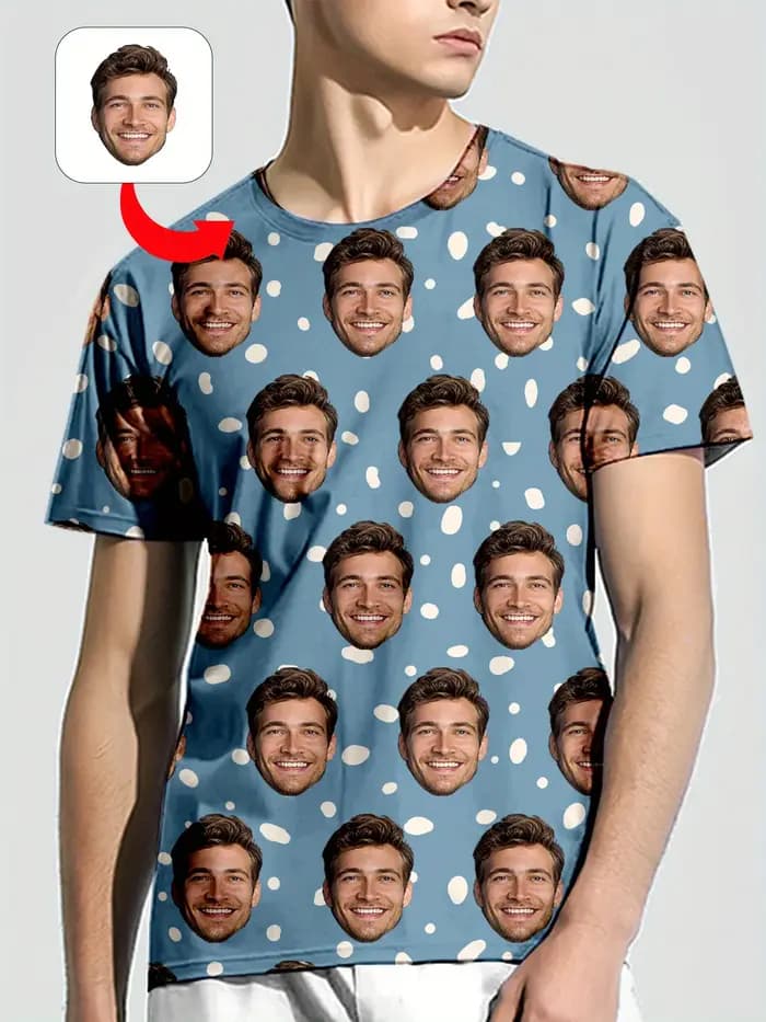 T-Shirt à Manches Courtes et Col Rond pour Homme