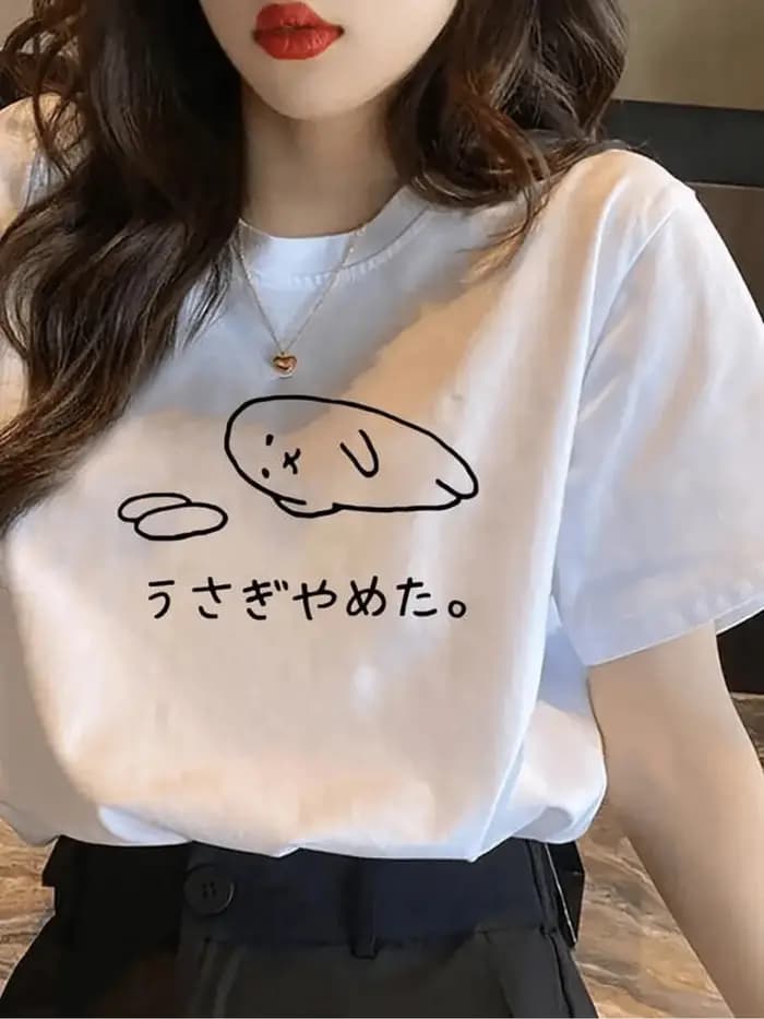 Breakdancer T-Shirt avec imprimé mignon Plaid Design manches Harajuku manches courtes vêtements de s