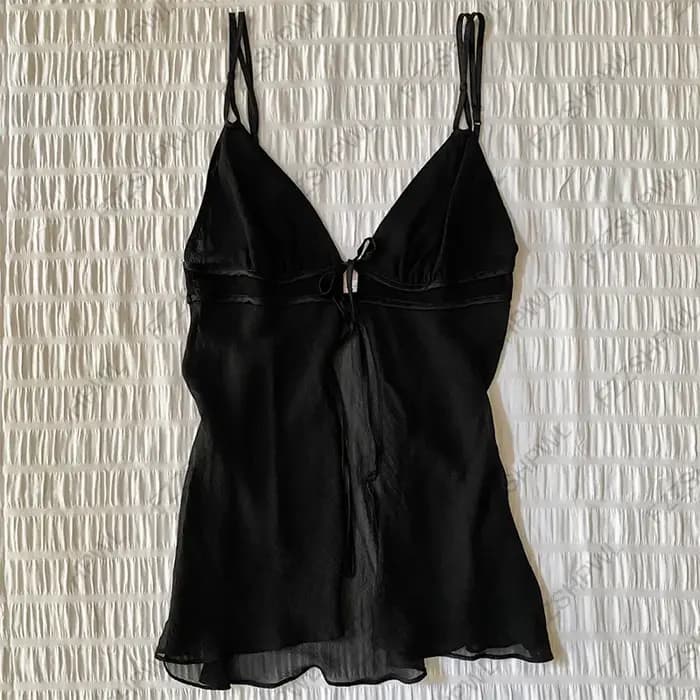 Débardeur Y2K pour femme, dos nu, sexy, décontracté, style licou, moulant, en dentelle, sans manches