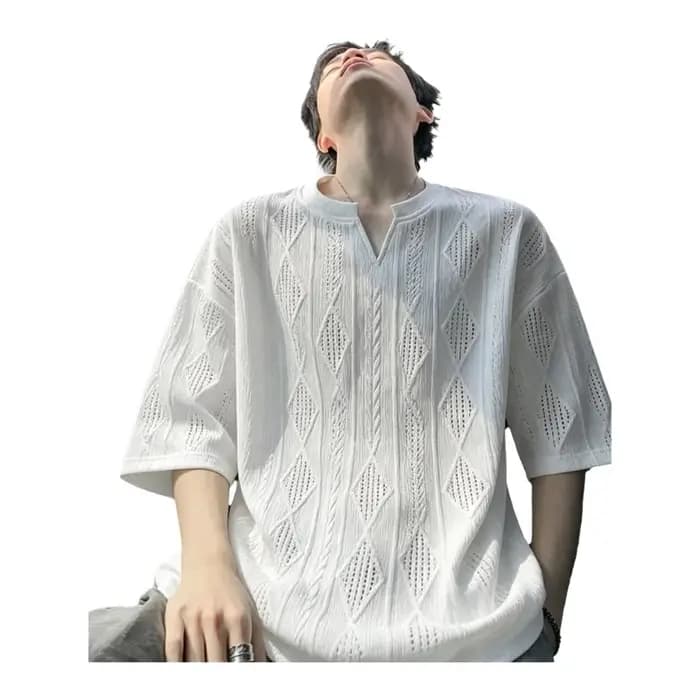 T-shirt ample pour homme à col en V
