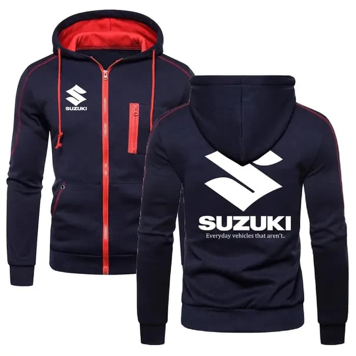 Sweat à capuche zippé pour homme avec logo Suzuki Racing Motorcycle Team