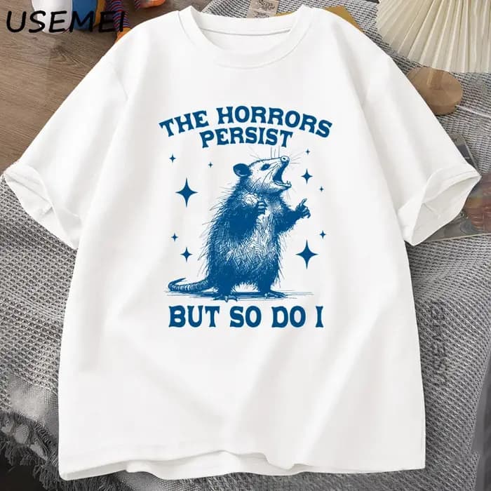 Les horreurs persistes mais donc faire je t-shirt pour hommes femmes rétro Opossum