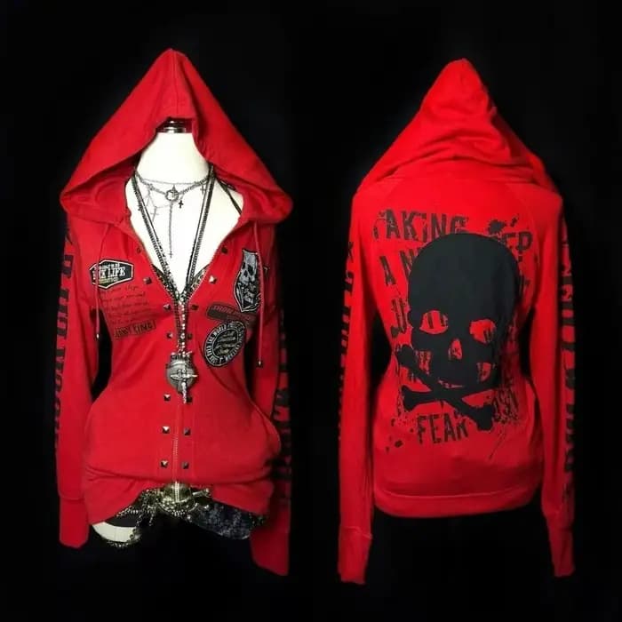 Nouvelle veste à capuche Y2K punk rétro américaine 2026