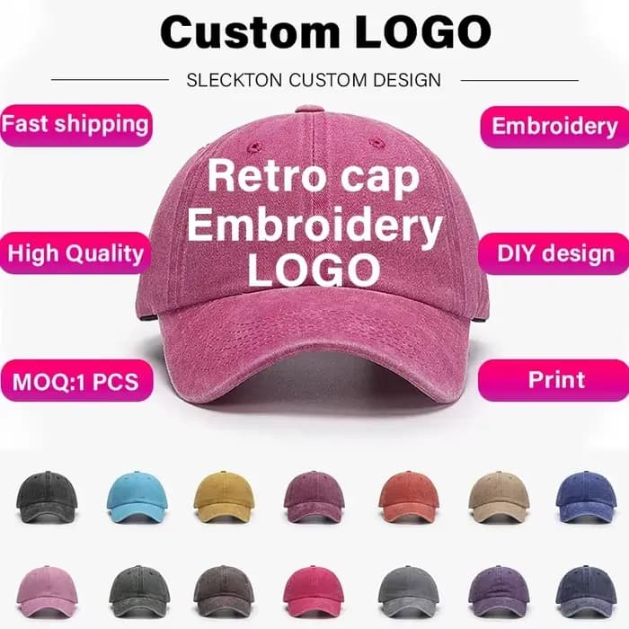 SLECKTON Casquette de Baseball Rétro avec Logo Personnalisé pour Homme et Femme