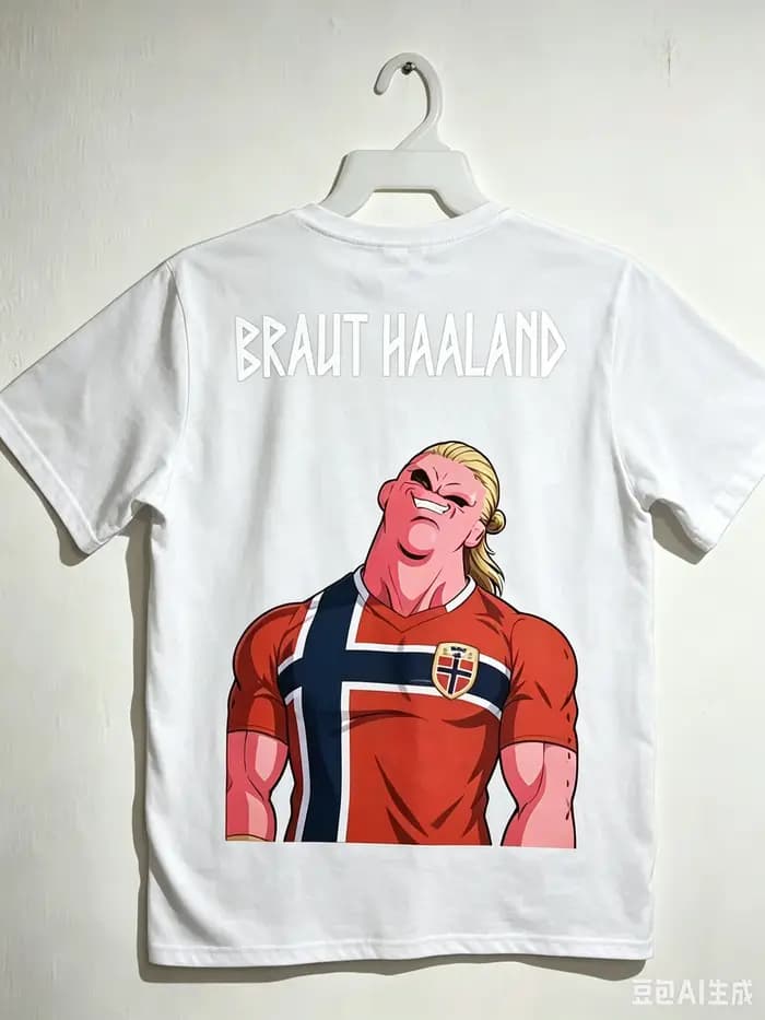 T-shirt graphique drôle Erling Haaland Norvège Majin Buu pour hommes