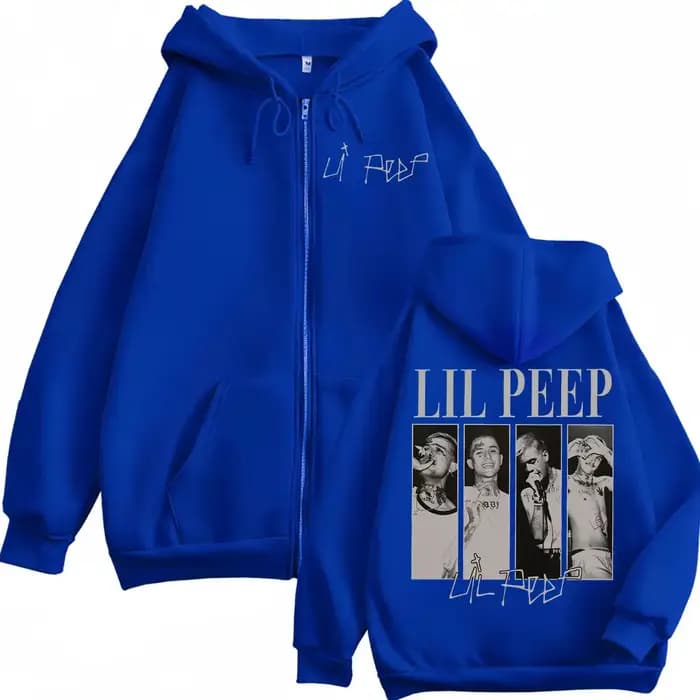 Rappeur Lil Peep Merch sweat à capuche avec fermeture éclair Hip Hop Vintage