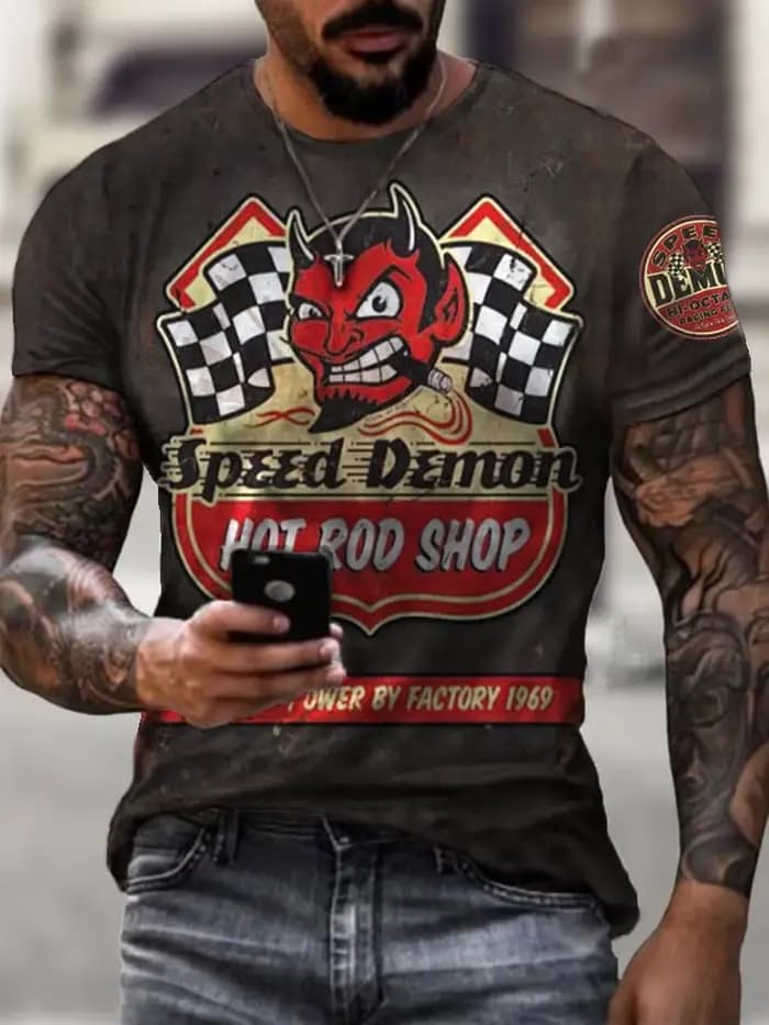 Nouveau T-shirt pour hommes Lemans motif de voiture