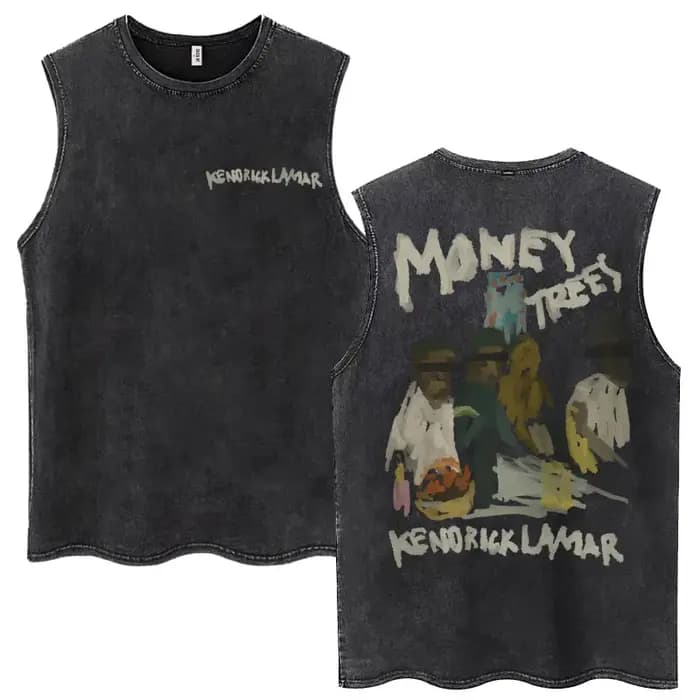Débardeur Vintage délavé rappeur Kendrick Lamar Album pour hommes