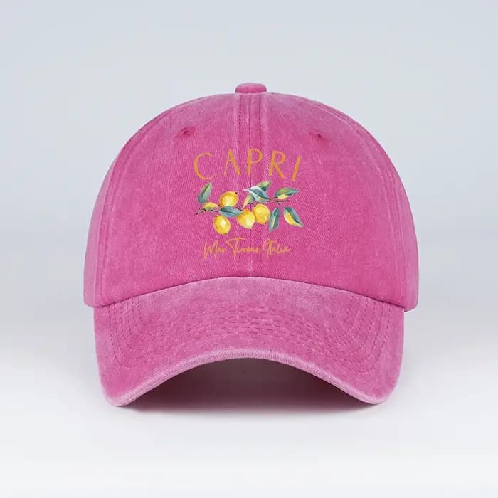 Casquette de baseball vintage délavée avec motif citron, ajustable, décontractée, pour le quotidien,