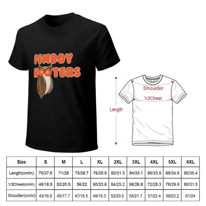Femboy Hooters T-Shirt homme T-Shirt drôle chemise coton hommes T-Shirt