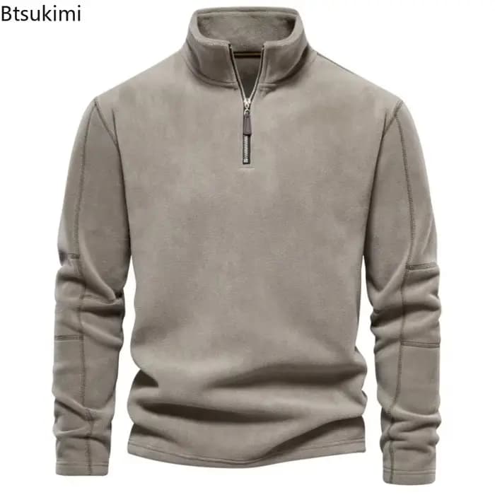 Sweat-shirt à capuche en polaire à manches longues pour homme